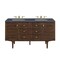 James Martin Vanities Amberly 60in Double Vanity, Mid-Century Walnut w/ 3 CM Charcoal Soapstone Top 670-V60D-WLT-3CSP - alternate 1